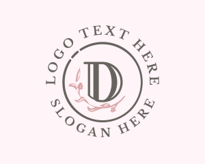 Floral Plant Letter D logo