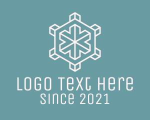 Geometric Snowflake Hexagon logo