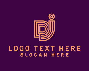 Dj - Music Letter DJ Monogram logo design