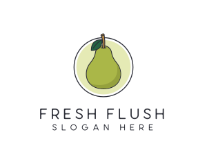 Juicy Pear Fruit logo design