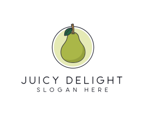 Juicy Pear Fruit logo design