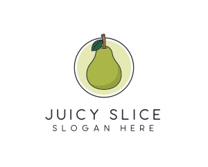 Juicy Pear Fruit logo design