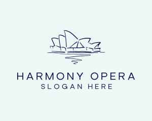 Minimalist Sydney Opera House logo design