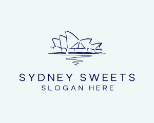 Minimalist Sydney Opera House logo design