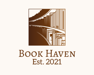 Brown Library Bookshelf logo