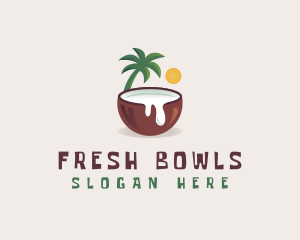 Coconut Milk Juice logo design