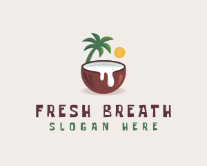 Coconut Milk Juice logo design