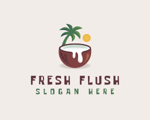 Coconut Milk Juice logo design