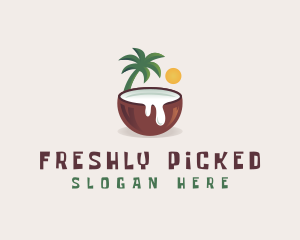 Coconut Milk Juice logo design