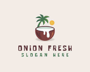 Coconut Milk Juice logo design