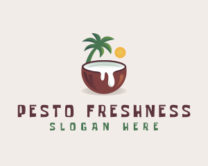 Coconut Milk Juice logo design