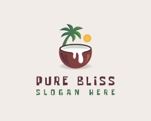 Coconut Milk Juice logo design