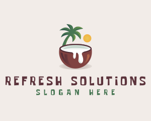 Coconut Milk Juice logo design