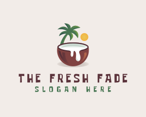 Coconut Milk Juice logo design