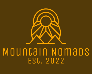 Golden Sunset Mountain Outdoor  logo design