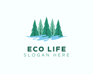 Natural Pine Tree  logo design