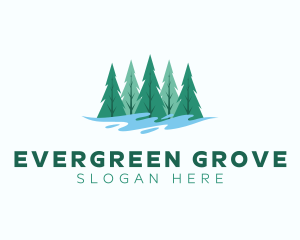 Natural Pine Tree  logo design