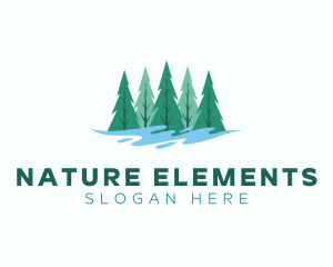 Natural Pine Tree  logo design