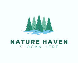 Natural Pine Tree  logo design