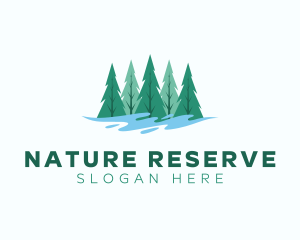 Natural Pine Tree  logo design