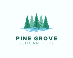 Natural Pine Tree  logo design