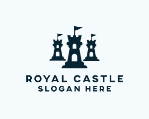 Flag Castle Tower logo design