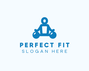 Blue Fitness Gym Instructor logo design