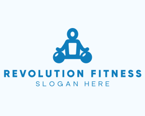 Blue Fitness Gym Instructor logo design