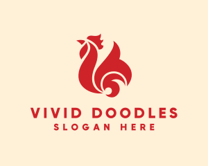 Tribal Chicken Rooster  logo design