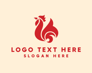 Poultry - Tribal Chicken Rooster logo design