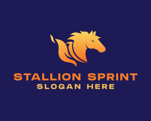 Stallion Horse Fire logo design