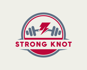 Strong Thunderbolt Dumbell Gym logo design