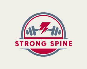 Strong Thunderbolt Dumbell Gym logo design