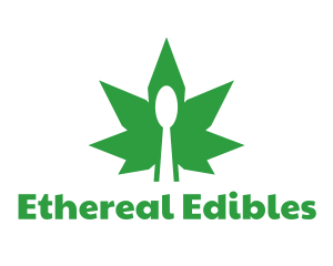 Edible Cannabis Spoon logo design