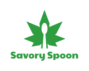 Edible Cannabis Spoon logo design