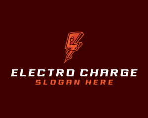 Lightning Electricity Plug logo design