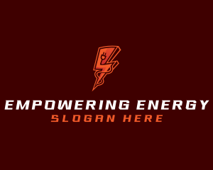 Lightning Electricity Plug logo design