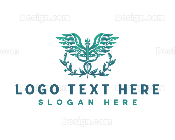 Health Caduceus Wreath Logo