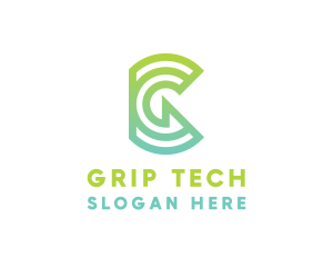 Green Tech Letter G Outline logo design