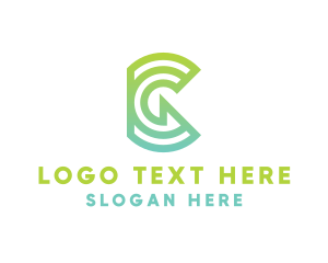 Hybrid - Green Tech Letter G Outline logo design