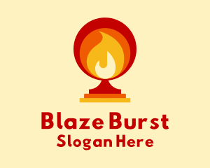 Flame Cup Torch logo design