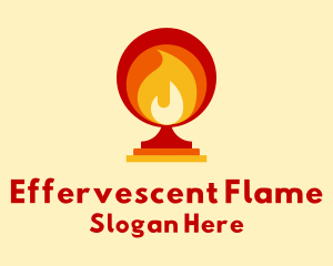 Flame Cup Torch logo design