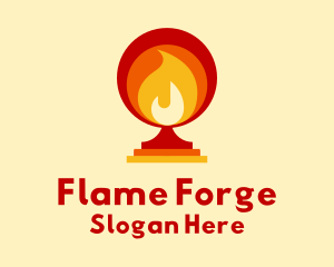 Flame Cup Torch logo design