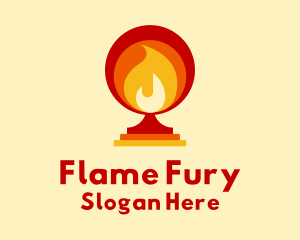 Flame Cup Torch logo design