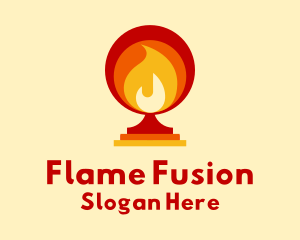 Flame Cup Torch logo design