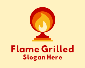 Flame Cup Torch logo design