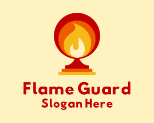 Flame Cup Torch logo design