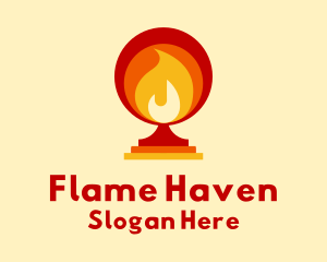 Flame Cup Torch logo design