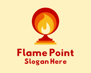 Flame Cup Torch logo design