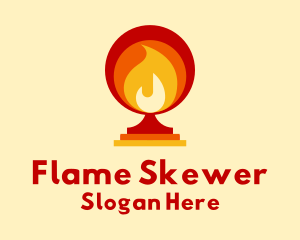 Flame Cup Torch logo design